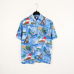 Reyn Sponner XL Classic fit Transpac 50th Anniversary Hawaiian Shirt blue